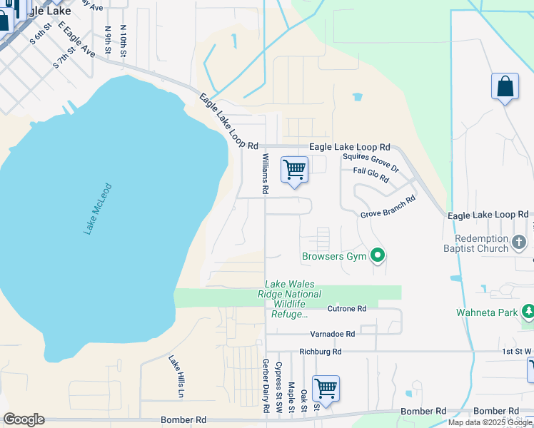map of restaurants, bars, coffee shops, grocery stores, and more near 22 Galloway Road in Wahneta