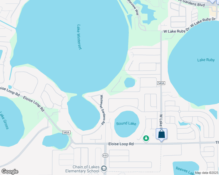 map of restaurants, bars, coffee shops, grocery stores, and more near 4770 Emerald Palms Court in Winter Haven