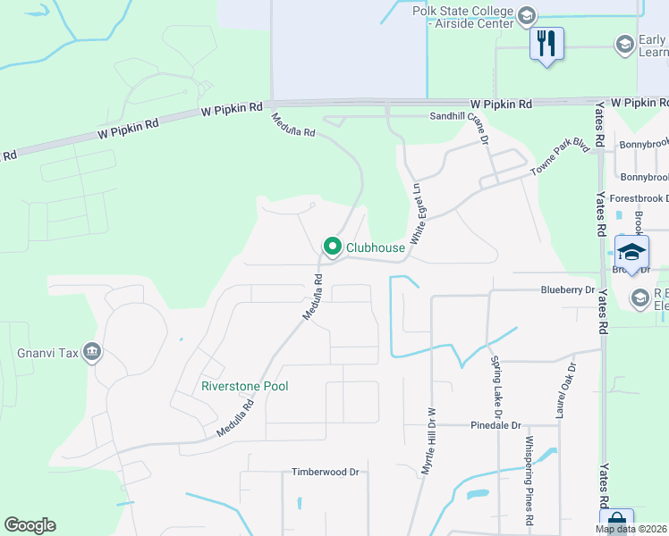 map of restaurants, bars, coffee shops, grocery stores, and more near 3882 White Ibis Road in Lakeland