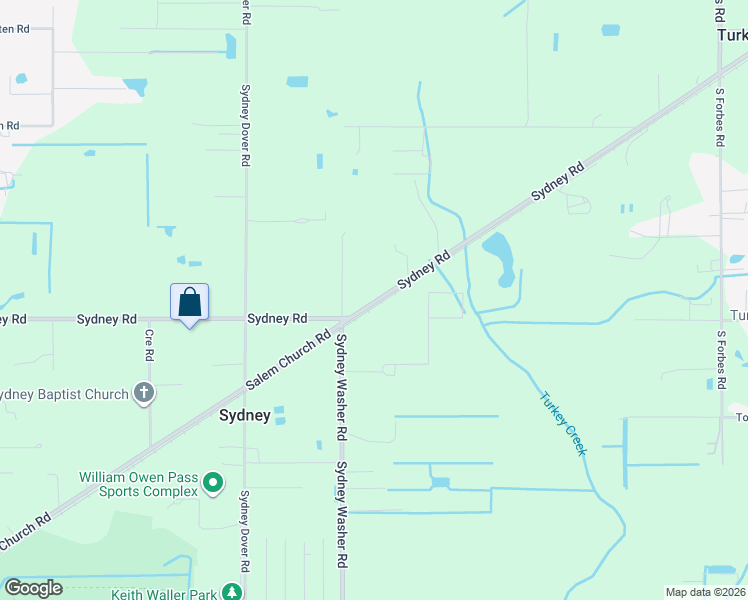 map of restaurants, bars, coffee shops, grocery stores, and more near 15017-15203 Sydney Road in Dover