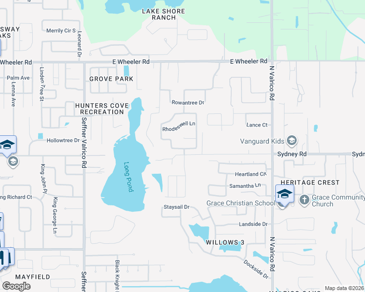 map of restaurants, bars, coffee shops, grocery stores, and more near 1201 Rushgrove Circle in Dover