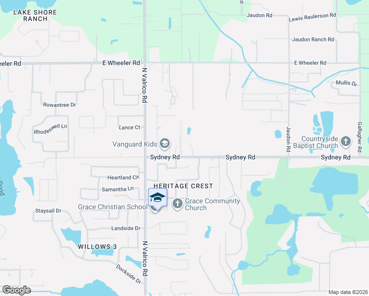 map of restaurants, bars, coffee shops, grocery stores, and more near 12726 Sydney Road in Dover