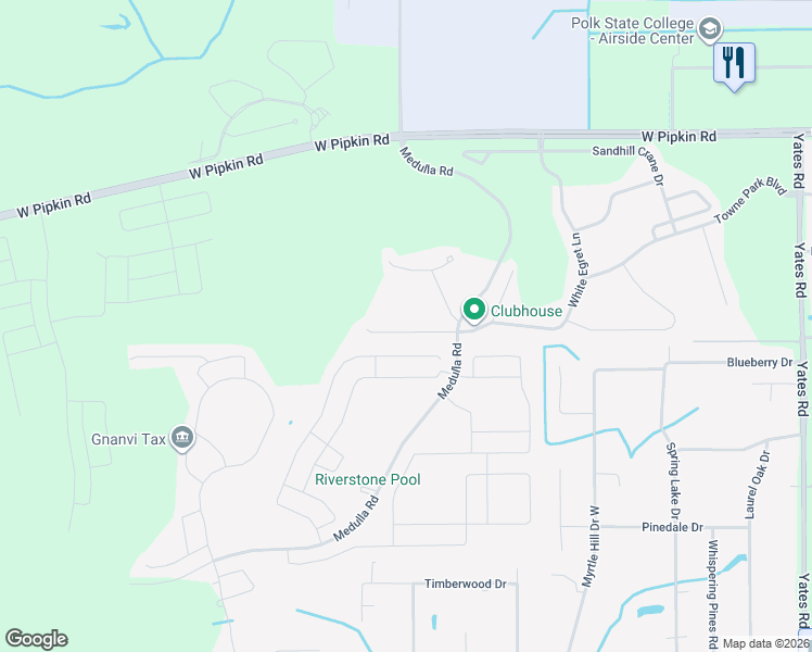 map of restaurants, bars, coffee shops, grocery stores, and more near 3922 White Ibis Road in Lakeland