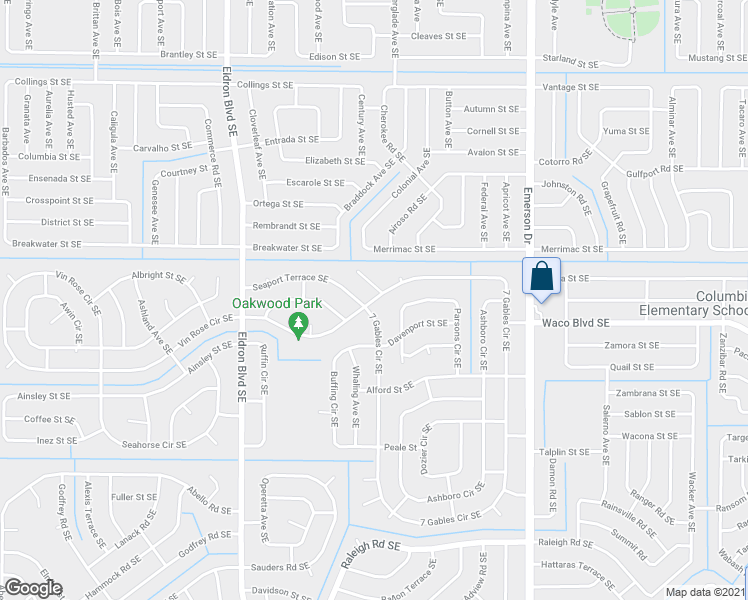 map of restaurants, bars, coffee shops, grocery stores, and more near 625 Koutnik Road Southeast in Palm Bay