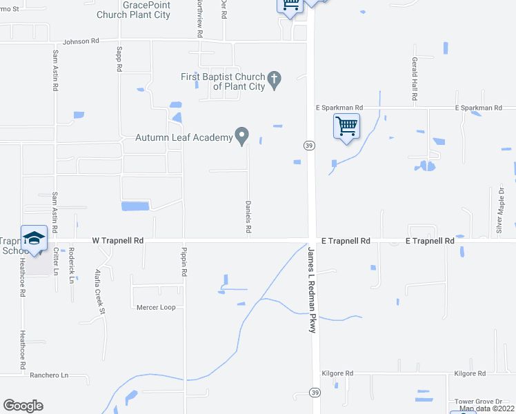 map of restaurants, bars, coffee shops, grocery stores, and more near 236 West Trapnell Road in Plant City