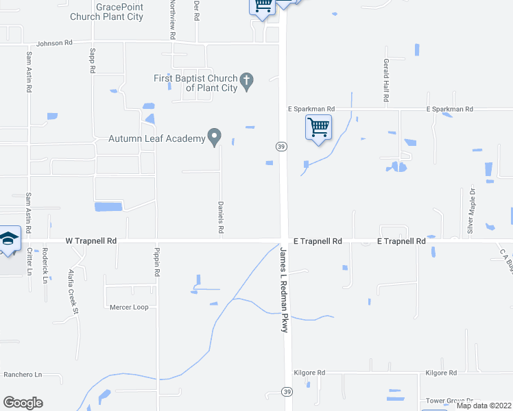 map of restaurants, bars, coffee shops, grocery stores, and more near 236 West Trapnell Road in Plant City