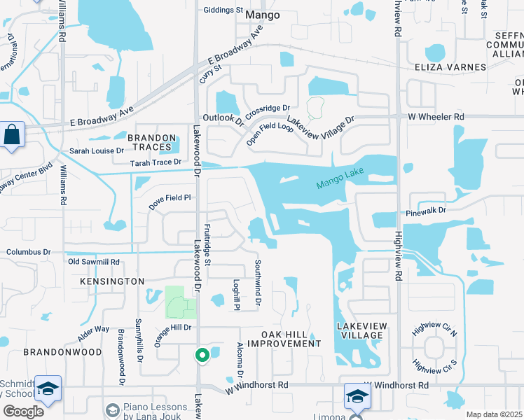 map of restaurants, bars, coffee shops, grocery stores, and more near 2010 Fruitridge Street in Brandon