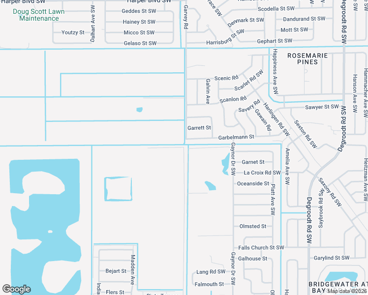 map of restaurants, bars, coffee shops, grocery stores, and more near 584 Garbelmann Street in Palm Bay