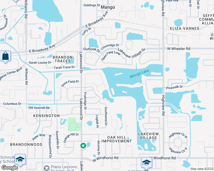 map of restaurants, bars, coffee shops, grocery stores, and more near 2010 Fruitridge Street in Brandon
