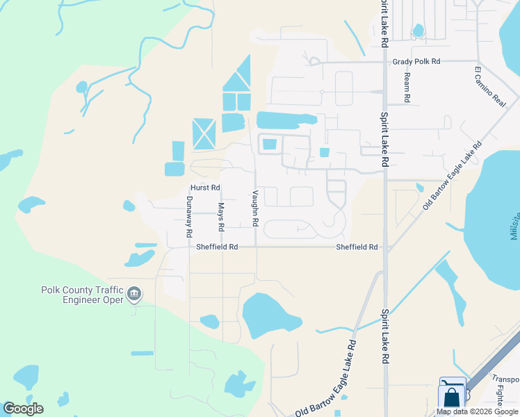 map of restaurants, bars, coffee shops, grocery stores, and more near 105 Vaughn Road in Winter Haven