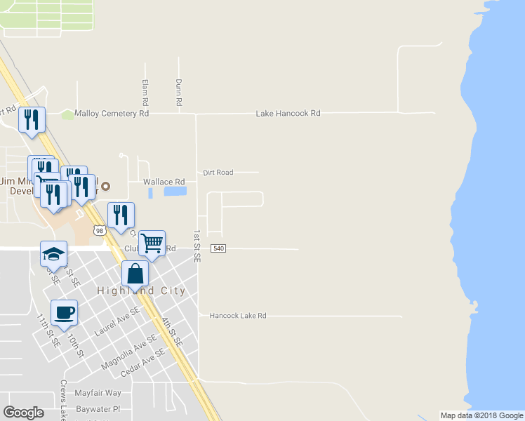 map of restaurants, bars, coffee shops, grocery stores, and more near 4634 Great Blue Heron Drive in Lakeland