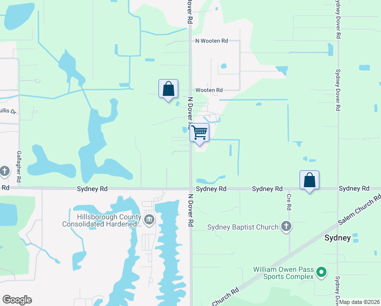 map of restaurants, bars, coffee shops, grocery stores, and more near 1802 North Dover Road in Dover