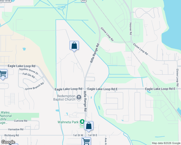 map of restaurants, bars, coffee shops, grocery stores, and more near 702 Dolly Ben Court in Winter Haven