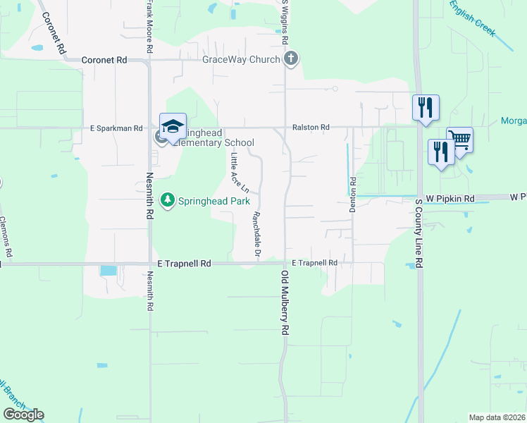 map of restaurants, bars, coffee shops, grocery stores, and more near 3406 Ranchdale Drive in Plant City