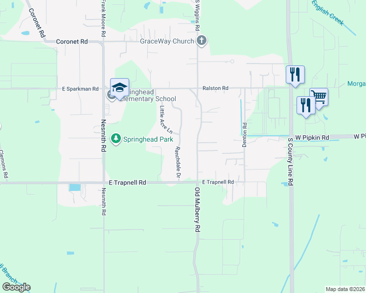 map of restaurants, bars, coffee shops, grocery stores, and more near 3406 Ranchdale Drive in Plant City