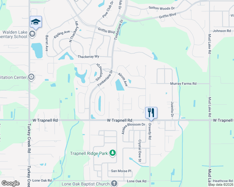 map of restaurants, bars, coffee shops, grocery stores, and more near 3401 Walden Reserve Drive in Plant City
