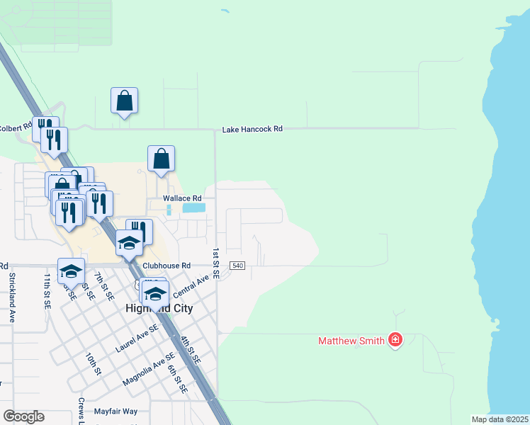 map of restaurants, bars, coffee shops, grocery stores, and more near 4603 Great Blue Heron Drive in Lakeland