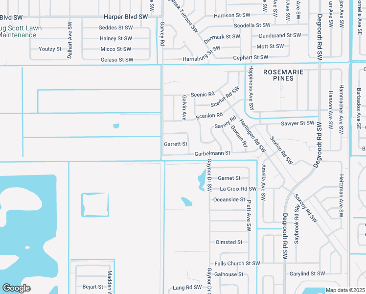 map of restaurants, bars, coffee shops, grocery stores, and more near 526 Garrett Street in Palm Bay