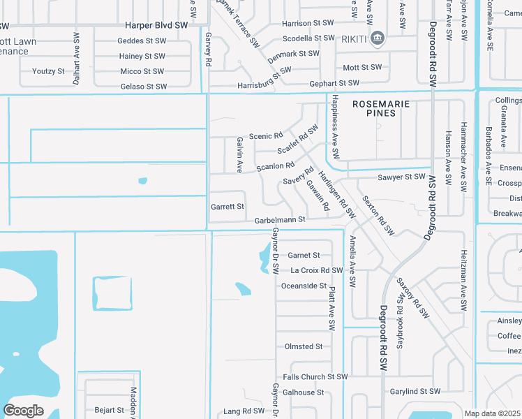 map of restaurants, bars, coffee shops, grocery stores, and more near 1158 Satin Road in Palm Bay