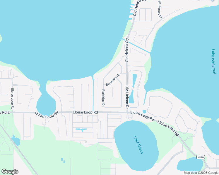 map of restaurants, bars, coffee shops, grocery stores, and more near 2418 Berkshire Drive in Winter Haven