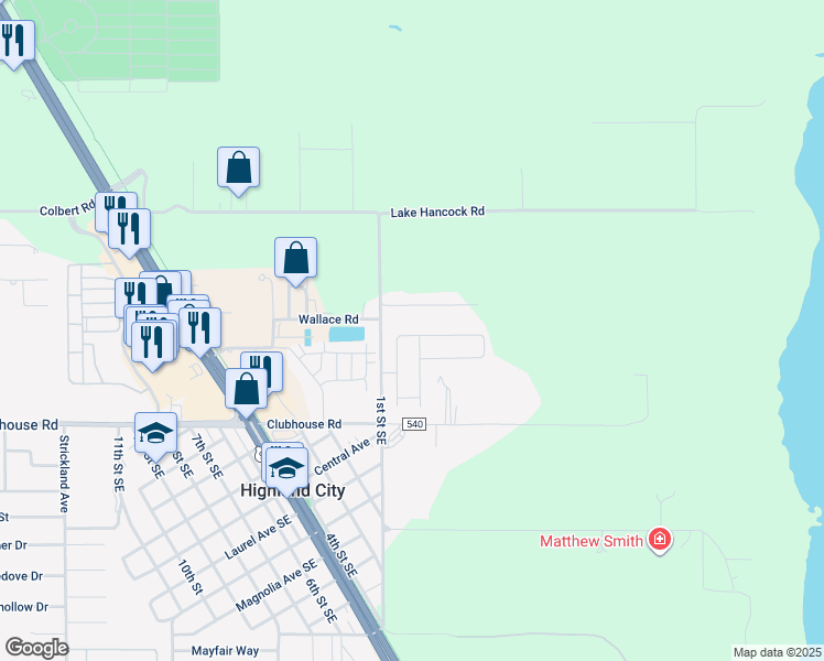 map of restaurants, bars, coffee shops, grocery stores, and more near 4568 Great Blue Heron Drive in Lakeland