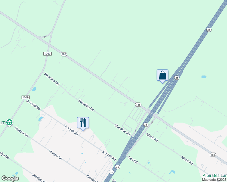 map of restaurants, bars, coffee shops, grocery stores, and more near 1519 Texas 188 in Rockport