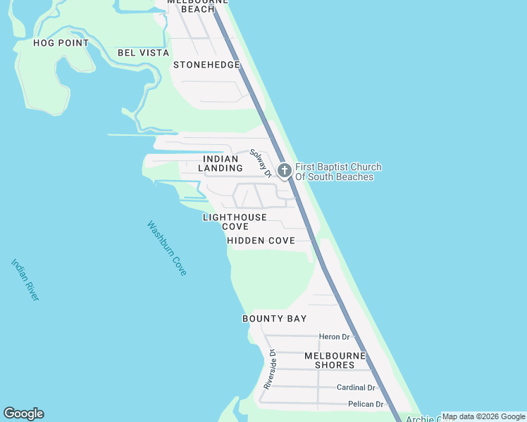 map of restaurants, bars, coffee shops, grocery stores, and more near 5551 Cord Grass Lane in Melbourne Beach