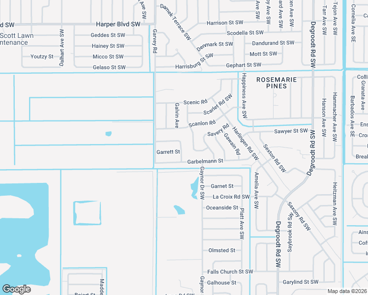 map of restaurants, bars, coffee shops, grocery stores, and more near 526 Garrett Street in Palm Bay