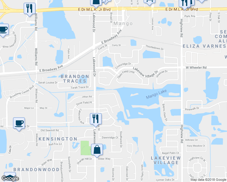 map of restaurants, bars, coffee shops, grocery stores, and more near 1952 Fruitridge Street in Brandon