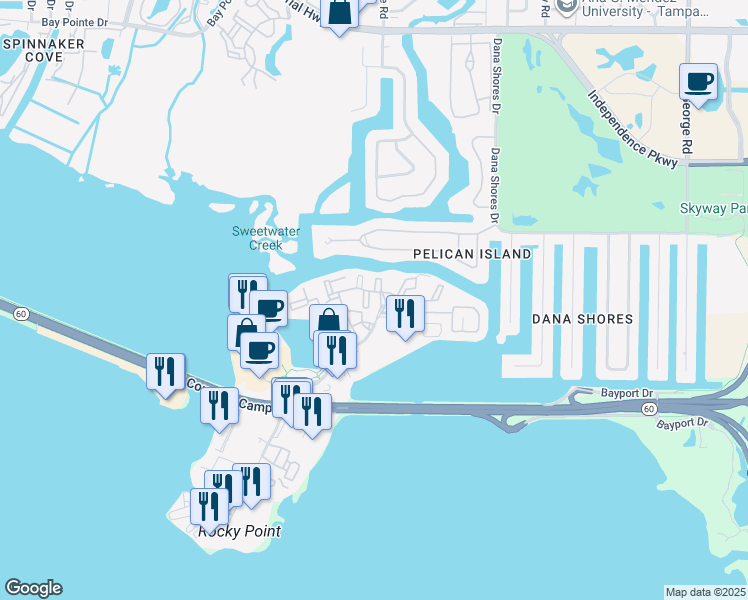 map of restaurants, bars, coffee shops, grocery stores, and more near 3501 Tabernacle Place in Tampa