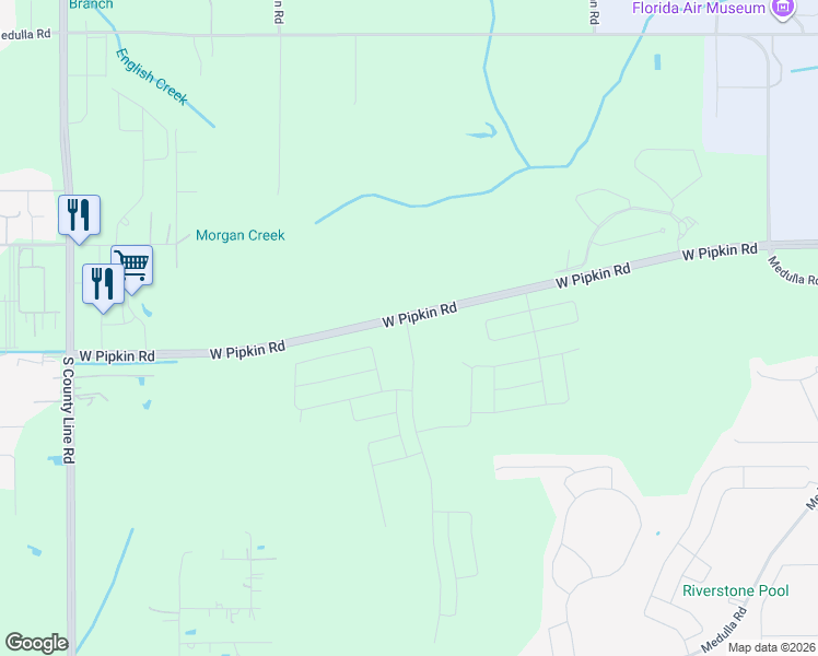 map of restaurants, bars, coffee shops, grocery stores, and more near West Pipkin Road in Lakeland