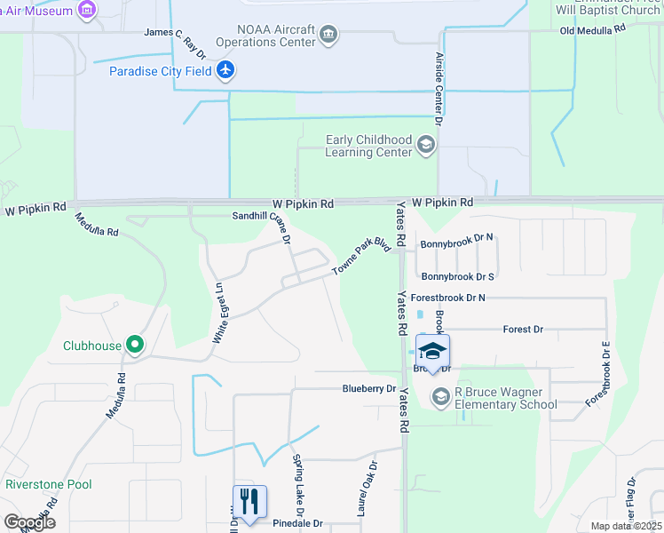 map of restaurants, bars, coffee shops, grocery stores, and more near 3545 Marsh Wren Street in Lakeland