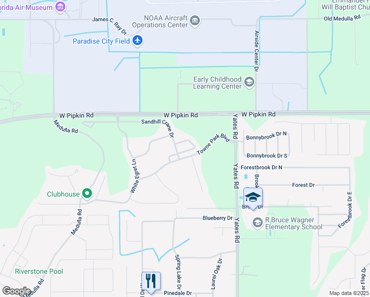 map of restaurants, bars, coffee shops, grocery stores, and more near 3566 Marsh Wren Street in Lakeland