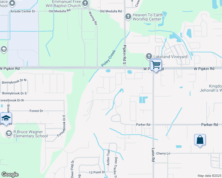 map of restaurants, bars, coffee shops, grocery stores, and more near 5134 Garberia Avenue in Lakeland