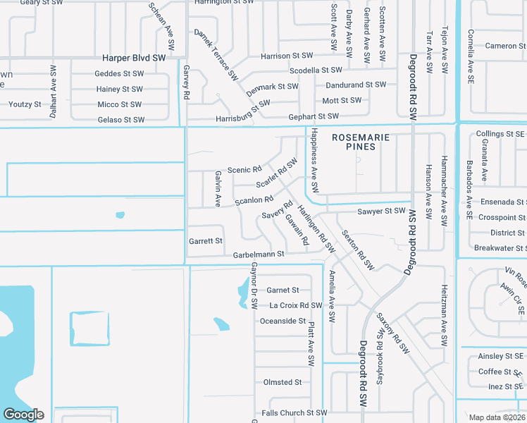 map of restaurants, bars, coffee shops, grocery stores, and more near 1041 Savery Road in Palm Bay