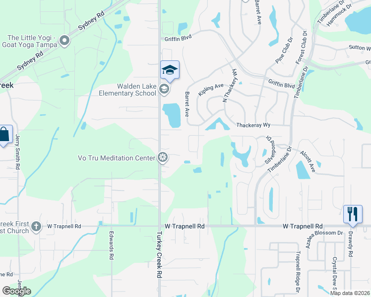 map of restaurants, bars, coffee shops, grocery stores, and more near 3321 Michener Place in Plant City