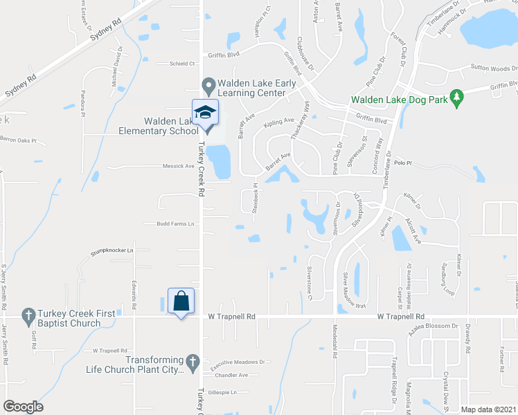 map of restaurants, bars, coffee shops, grocery stores, and more near 3324 Steinbeck Place in Plant City