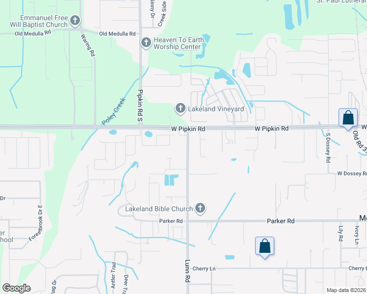 map of restaurants, bars, coffee shops, grocery stores, and more near 5105 Lunn Road in Lakeland