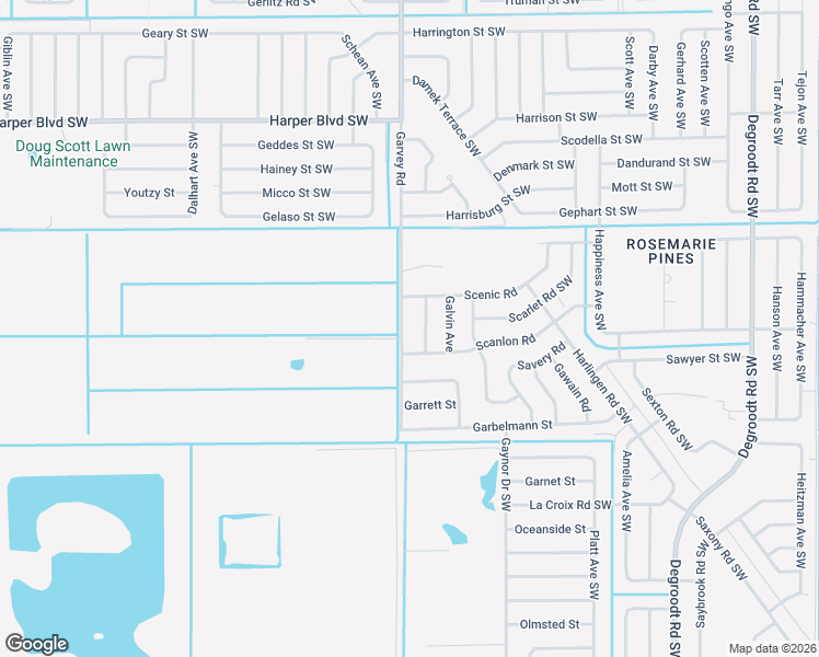 map of restaurants, bars, coffee shops, grocery stores, and more near 1051 Garvey Road in Palm Bay