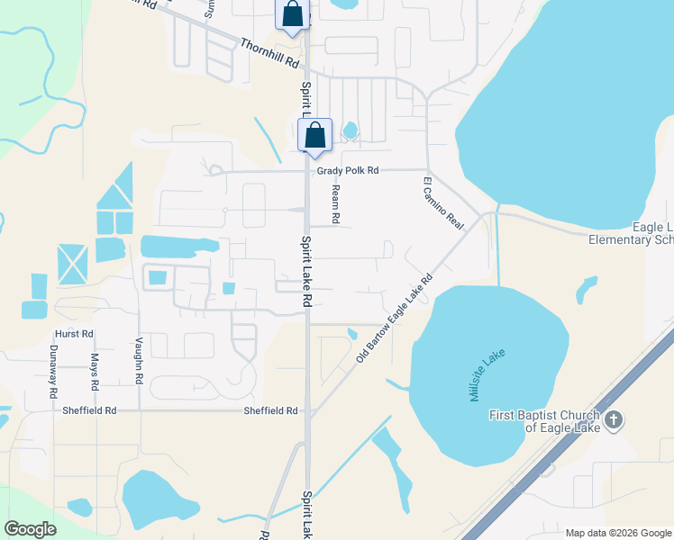 map of restaurants, bars, coffee shops, grocery stores, and more near 15 Mullins Road in Winter Haven
