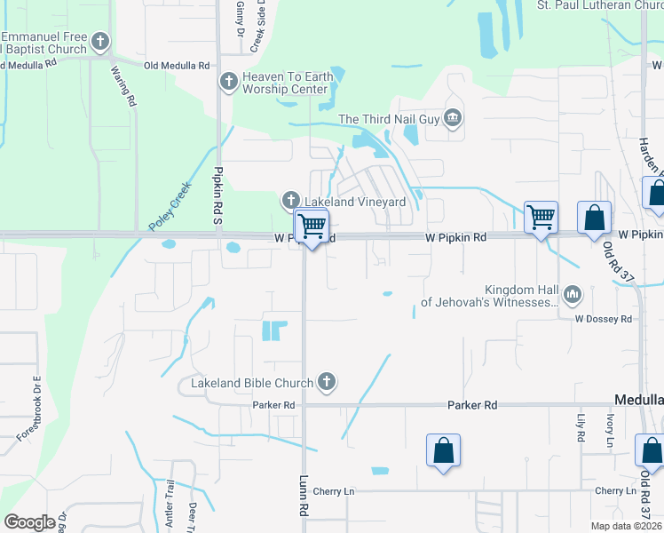 map of restaurants, bars, coffee shops, grocery stores, and more near 5060 Fairfield Drive in Lakeland