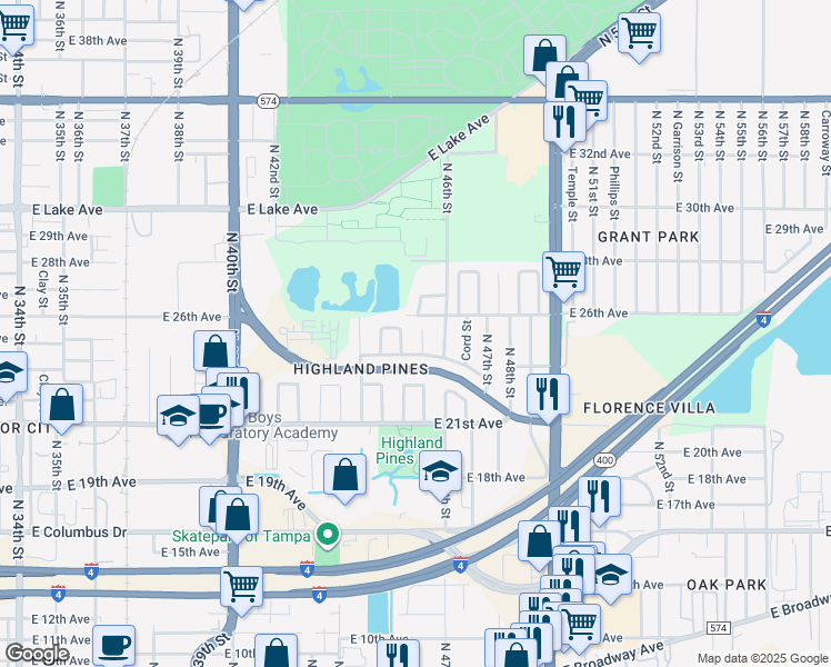 map of restaurants, bars, coffee shops, grocery stores, and more near 3208 Star St in Tampa