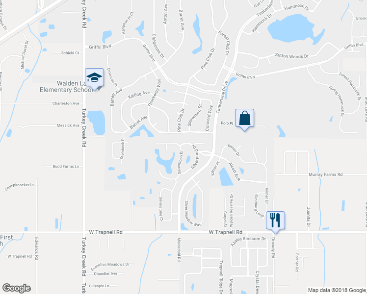 map of restaurants, bars, coffee shops, grocery stores, and more near 3322 Silvermoon Drive in Plant City