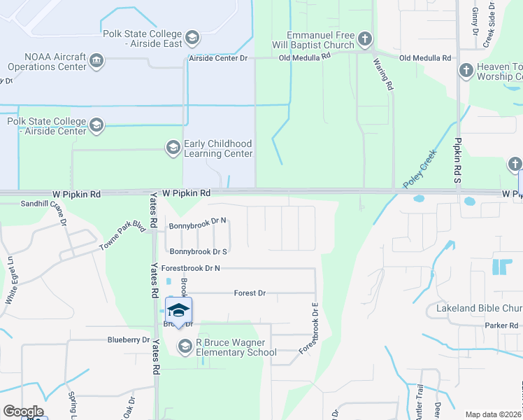 map of restaurants, bars, coffee shops, grocery stores, and more near 5011 Greenbrook Lane in Lakeland