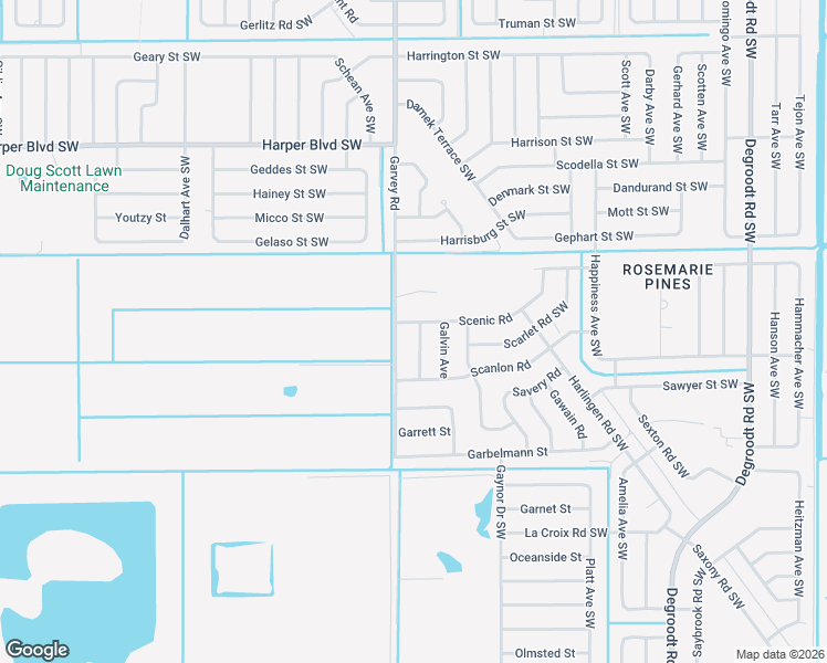 map of restaurants, bars, coffee shops, grocery stores, and more near 1051 Garvey Road in Palm Bay