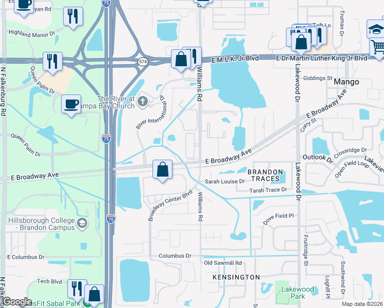 map of restaurants, bars, coffee shops, grocery stores, and more near 3541 High Hampton Circle in Tampa