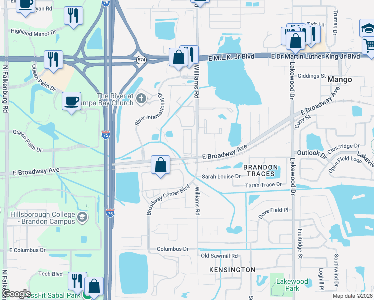map of restaurants, bars, coffee shops, grocery stores, and more near 3541 High Hampton Circle in Tampa