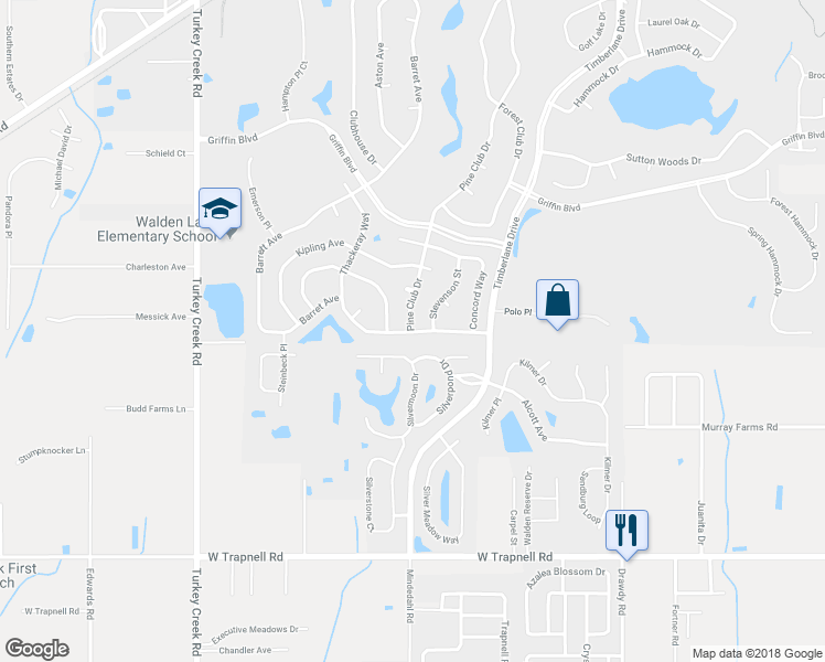 map of restaurants, bars, coffee shops, grocery stores, and more near 4098 Thackery Way in Plant City
