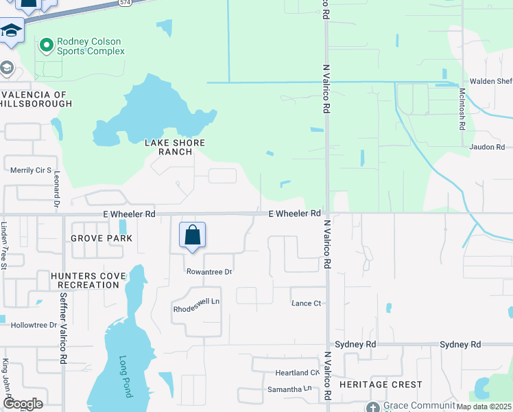 map of restaurants, bars, coffee shops, grocery stores, and more near 1804 East Wheeler Road in Seffner