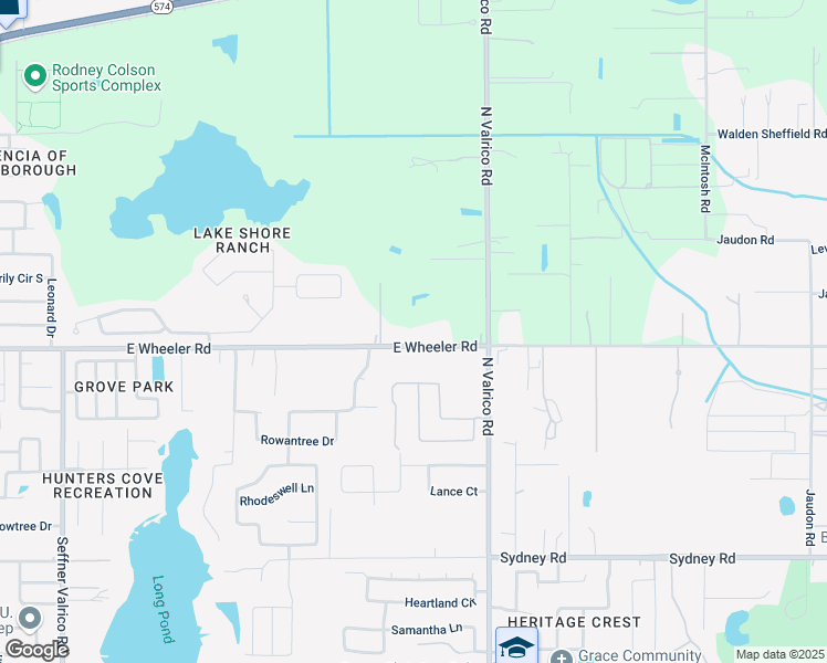 map of restaurants, bars, coffee shops, grocery stores, and more near 1910 East Wheeler Road in Seffner